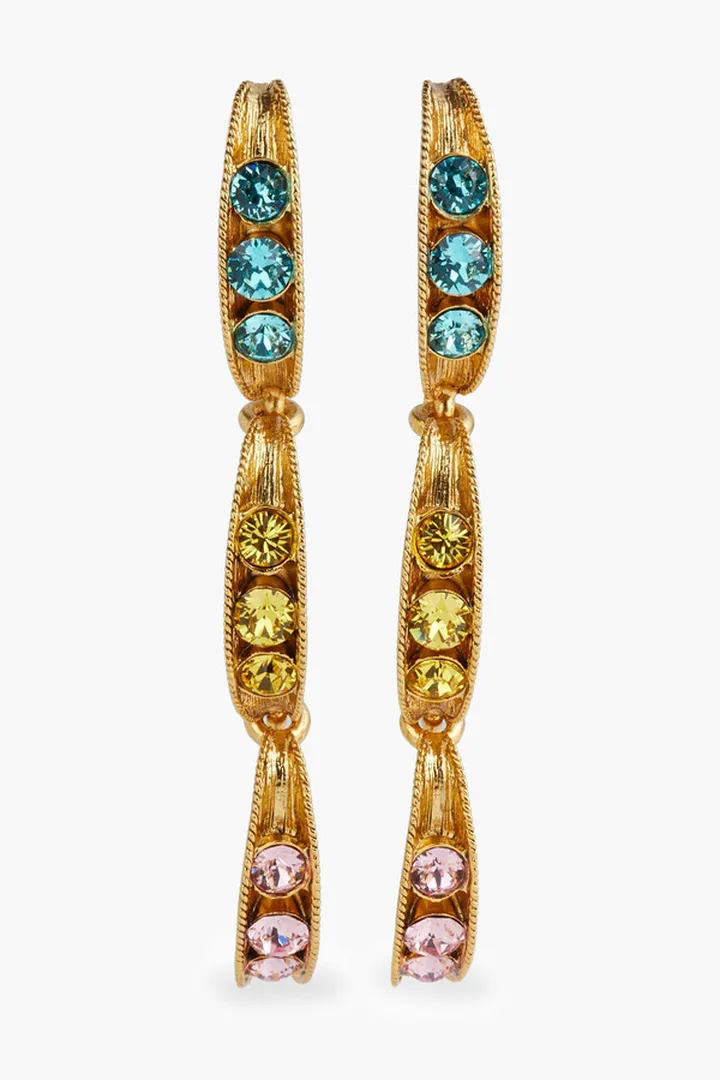 Gold-tone crystal earrings