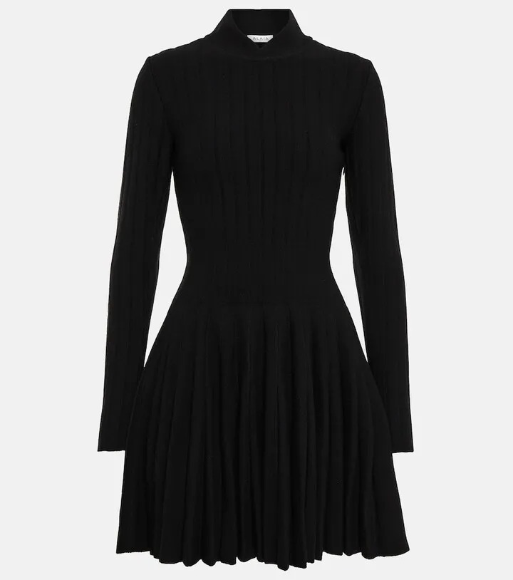 Wool-blend minidress
