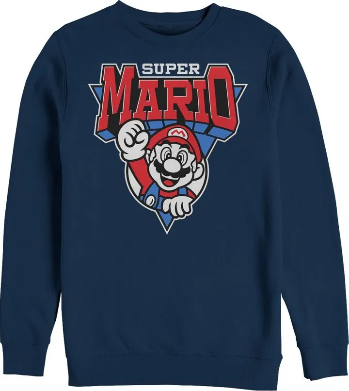 Men's Nintendo Team Super Mario Emblem Sweatshirt - Navy Blue - X Large