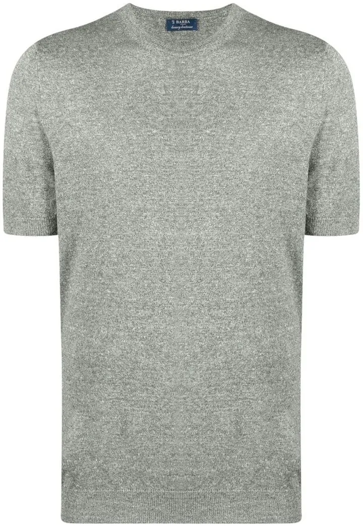 rib-trimmed short-sleeve T-shirt