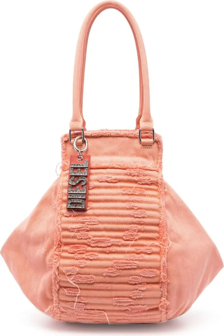 Frayed-Edge Cotton Tote Bag