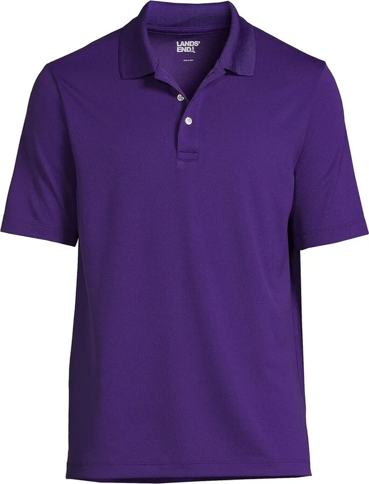 Lands' End Men's Big Short Sleeve Solid Active Polo Shirt - 2X Big - Deep Purple
