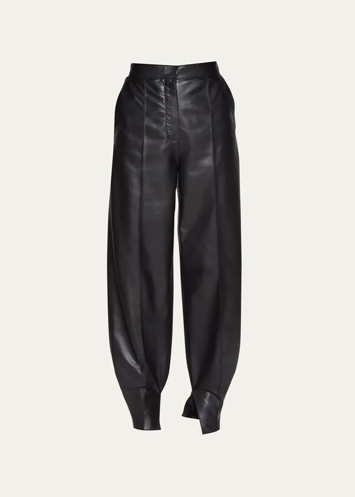Lambskin Leather Balloon Trousers