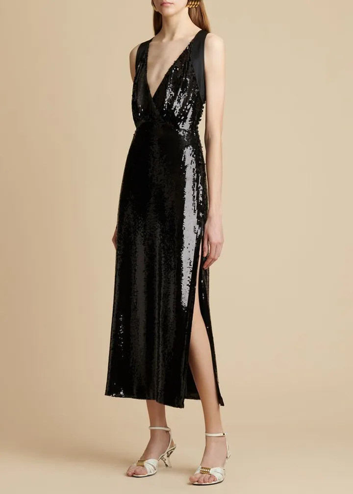 The Milo Dress in Black Sequin