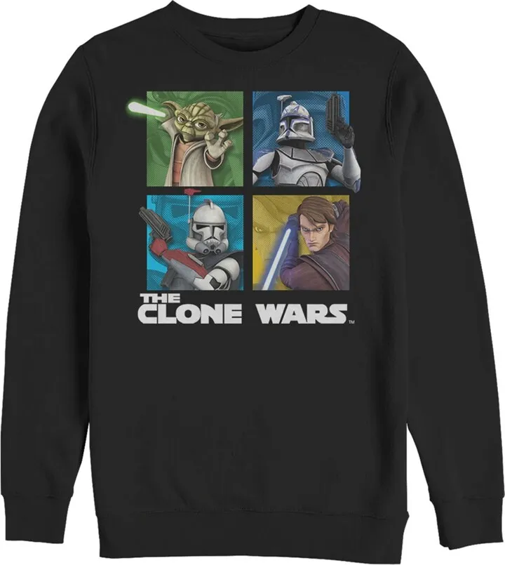 Men's Star Wars: The Clone Wars Group Shot Box Up Sweatshirt - Black - 2X Large