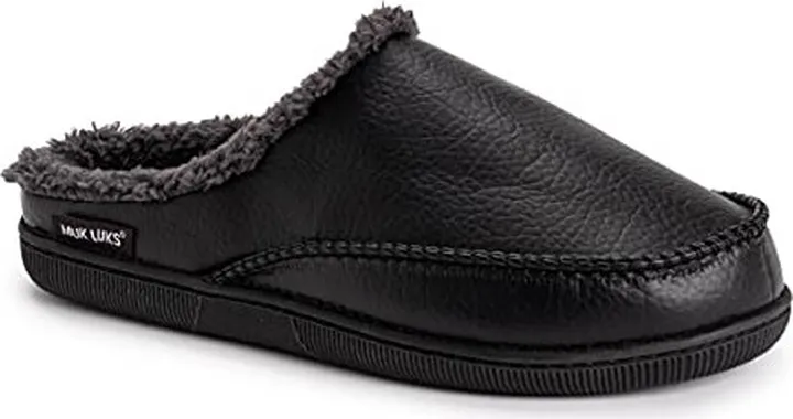 MUK LUKS Men's Faux Leather Clog Slipper