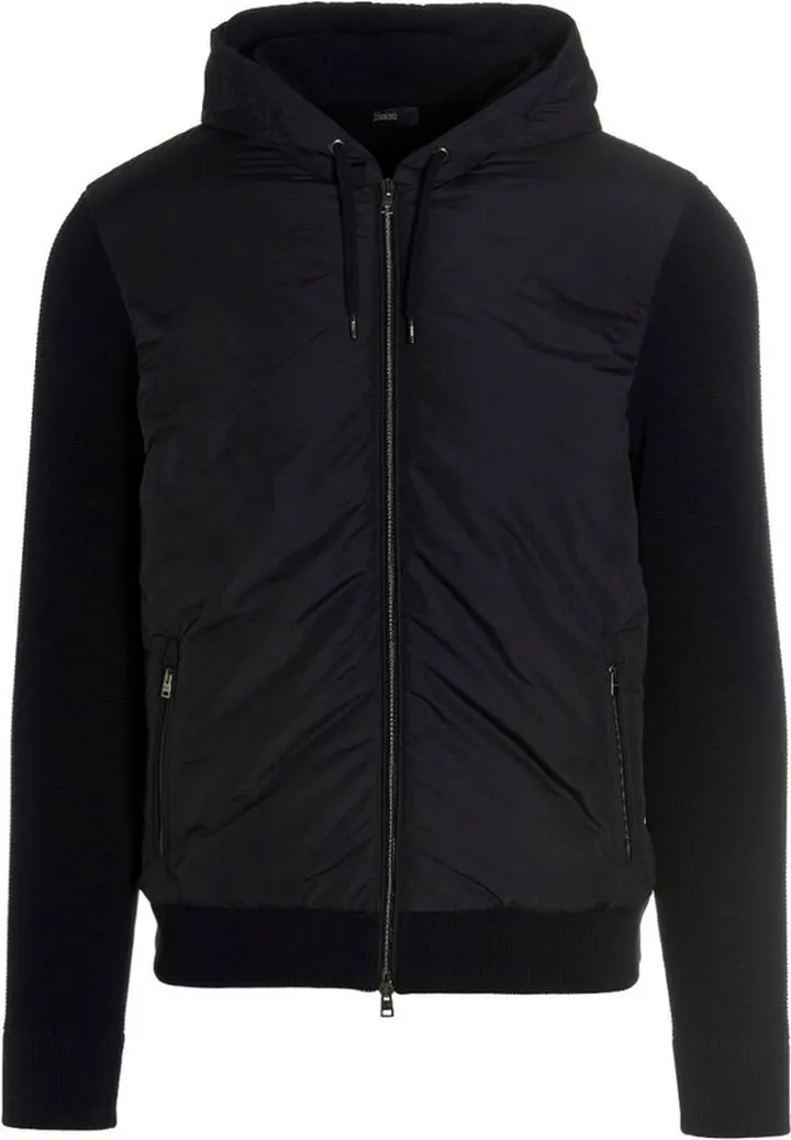 Herno Panelled Hooded Bomber Jacket