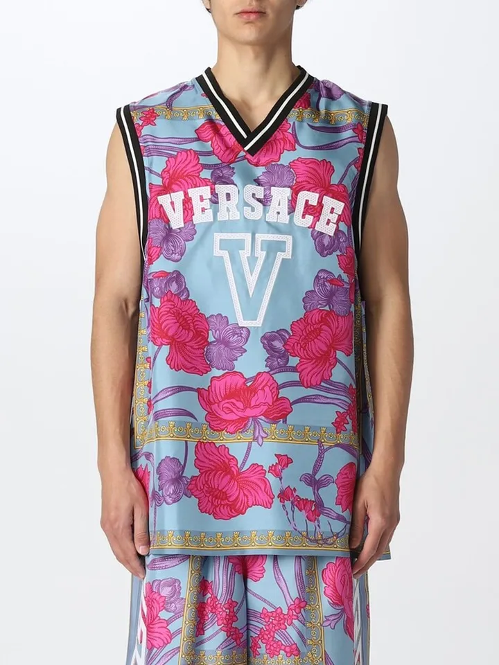 Versace v-neckline printed tank top