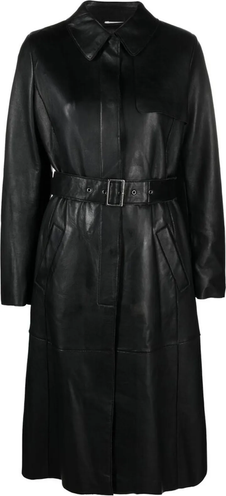 Belted Waist Single-Breasted Coat