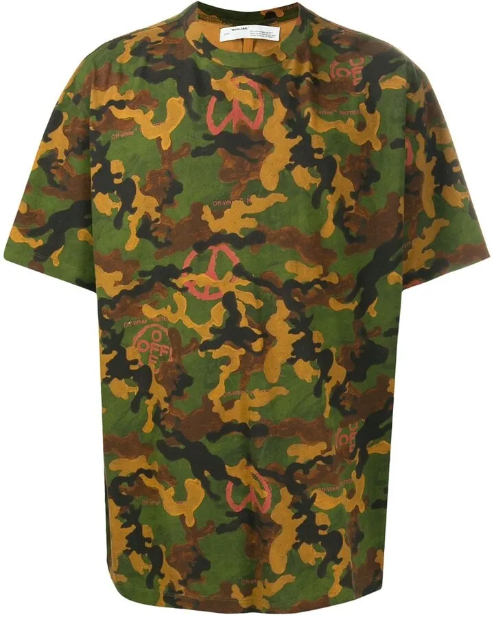 camouflage print short-sleeved T-shirt