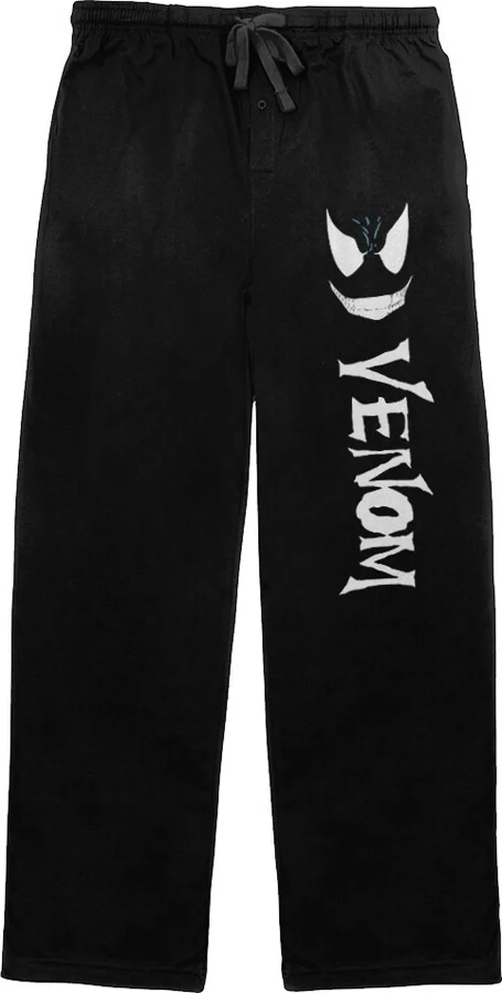 Marvel Comic Book Character Venom Mens Black Sleep Pajama Pants-XL