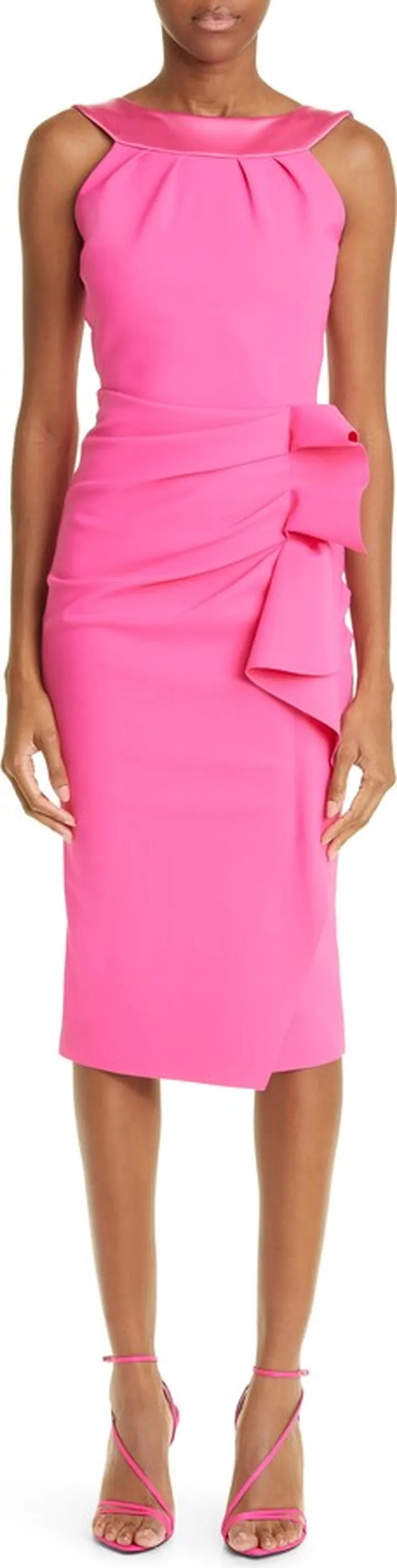 Guo Ra Ruffle Sheath Cocktail Dress
