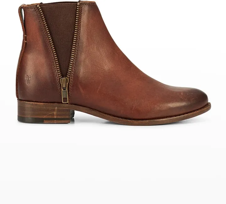 Carly Leather Zip Chelsea Booties