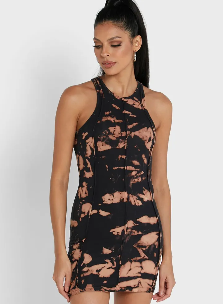 Ribbed Seam Detail Dress