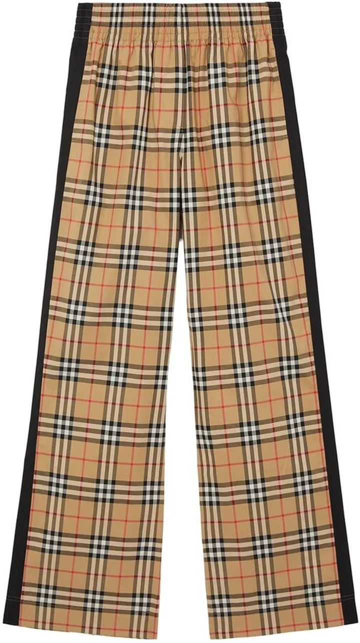 Vintage check high-waisted trousers