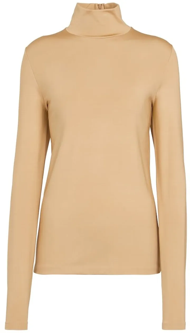 Turtleneck stretch-jersey top