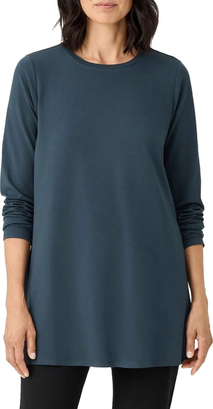 Crewneck Long Sleeve Tunic Top