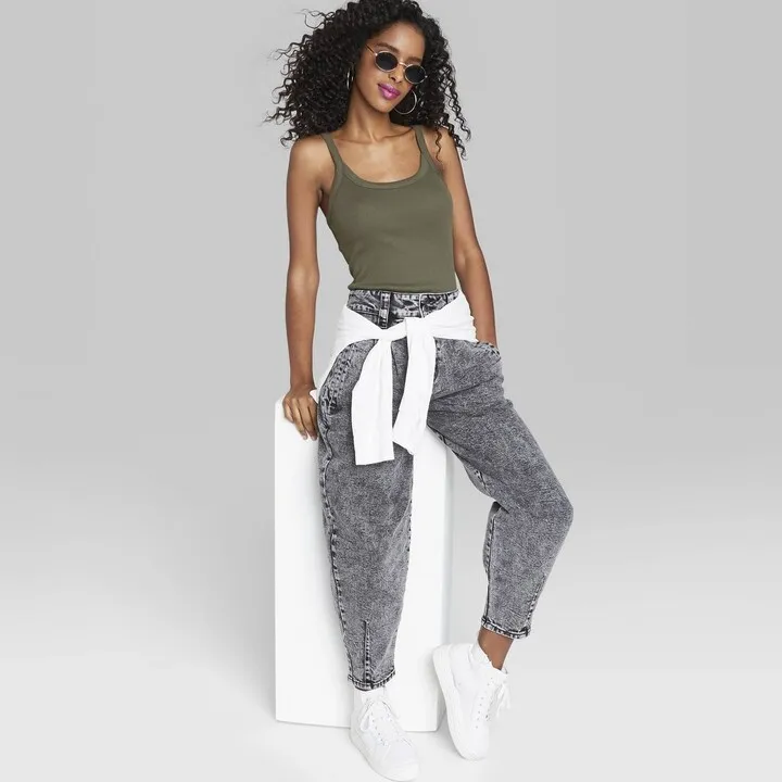 Women's Slim Fit Tank Top - Wild Fable™ Olive Green L