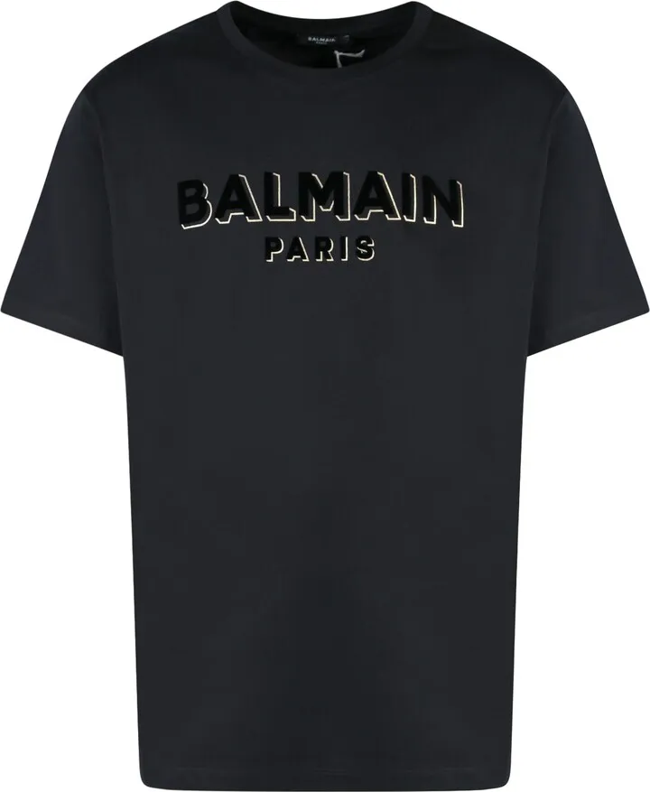 Cotton t-shirt with flocked logo