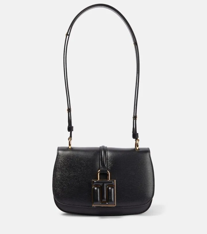 Padlock leather shoulder bag