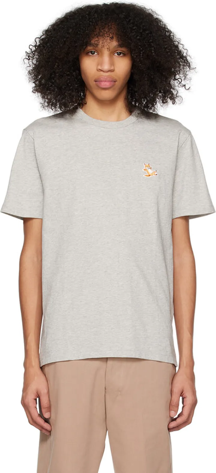 Maison Kitsuné Gray Chillax Fox T-Shirt