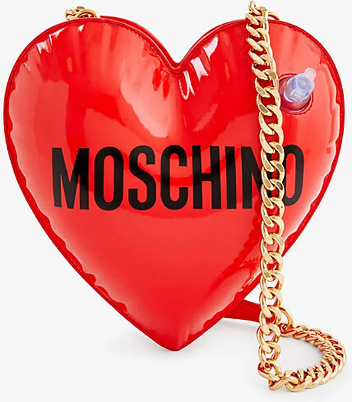 Womens Red Inflatable Heart Woven Shoulder bag