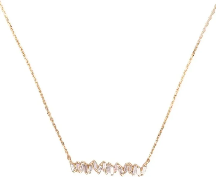 18K yellow gold diamond bar necklace