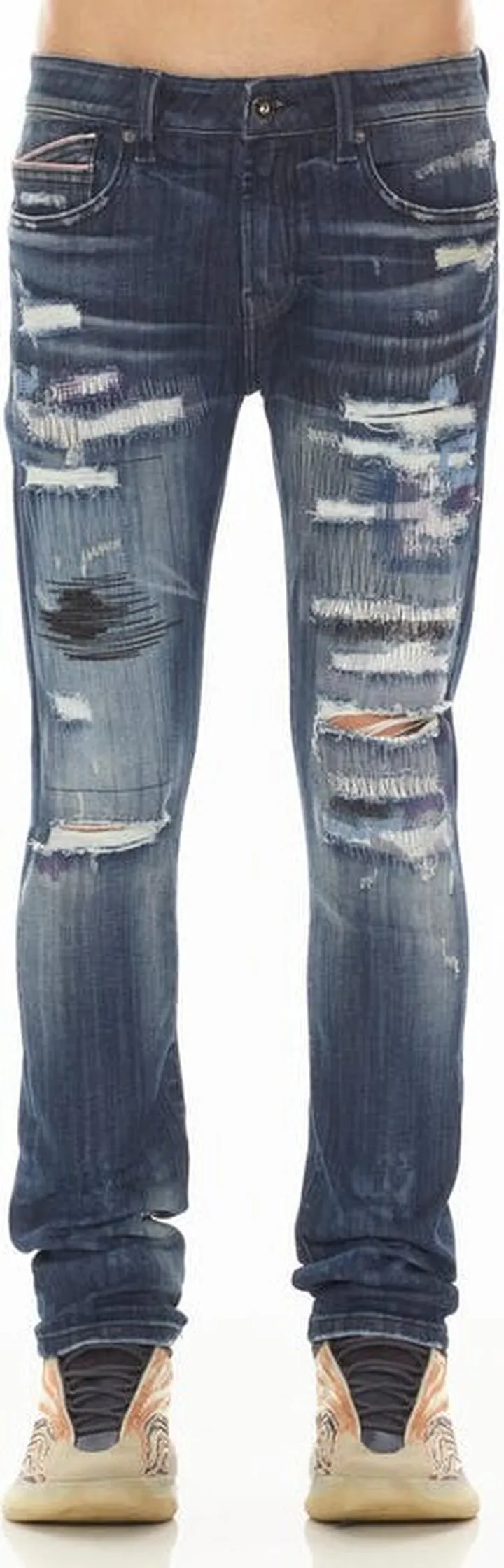 Cult of Individuality Punk Super Skinny Jeans In Norse - Blue