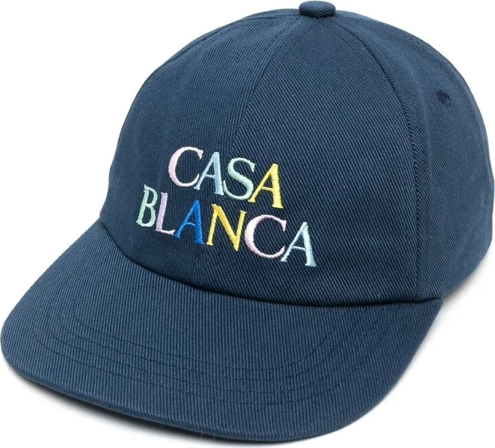 Blue Stacked Logo Cotton Cap