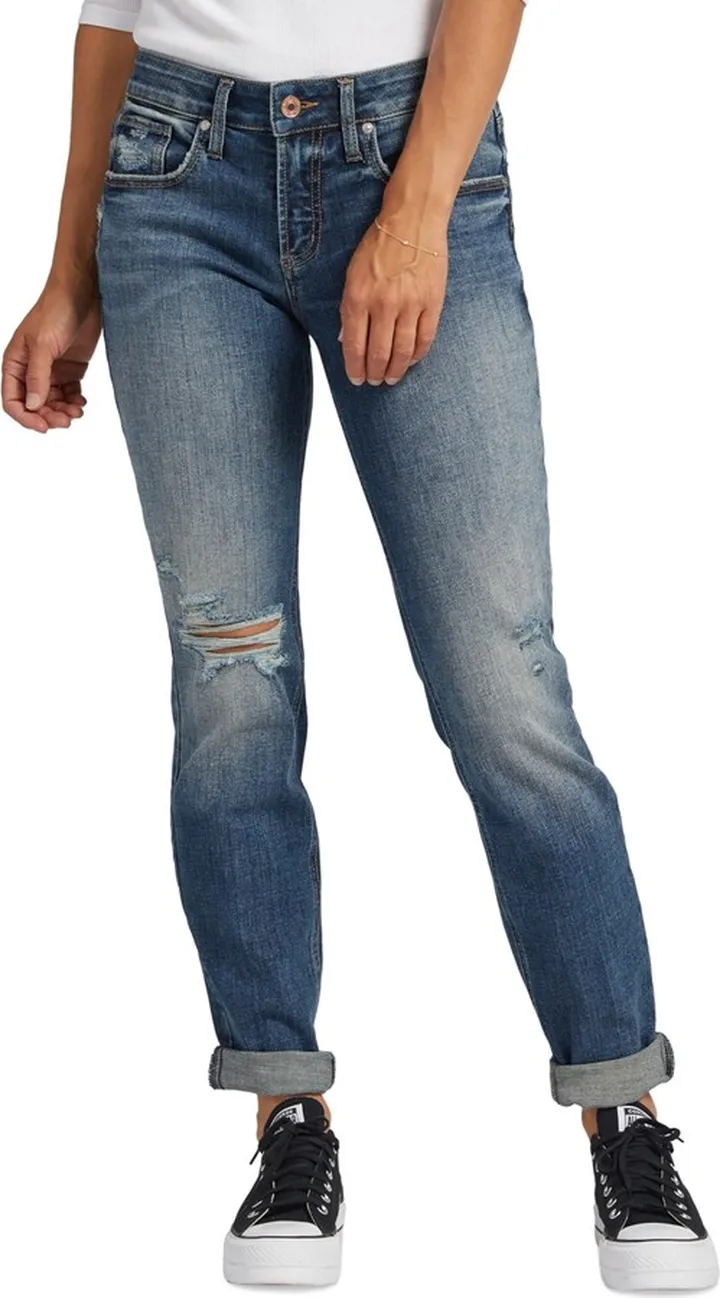 Silver Jeans Co. Women's Boyfriend Mid Rise Jeans