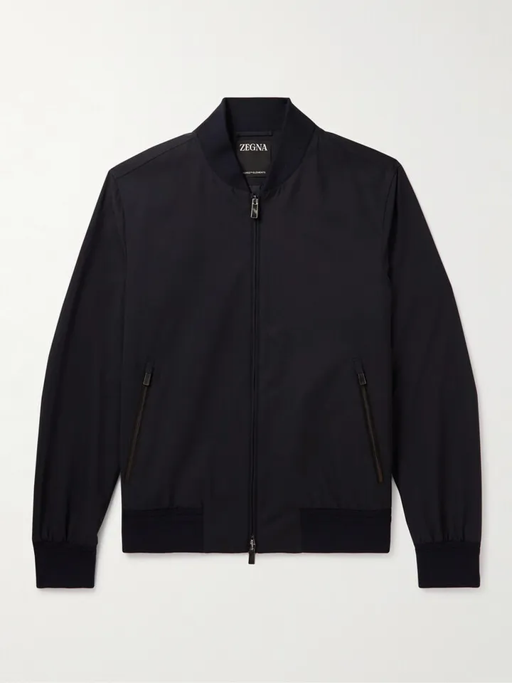 Wool-Shell Bomber Jacket