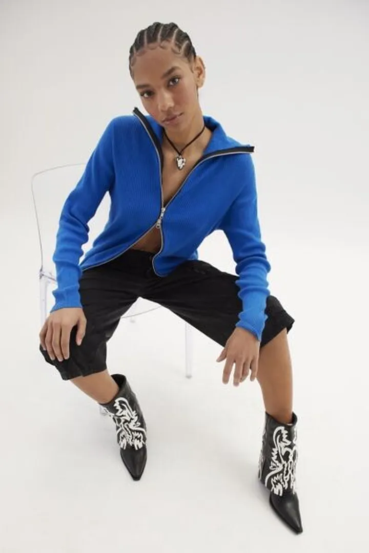 Urban Renewal Remade Two-Way Zip Turtleneck Top