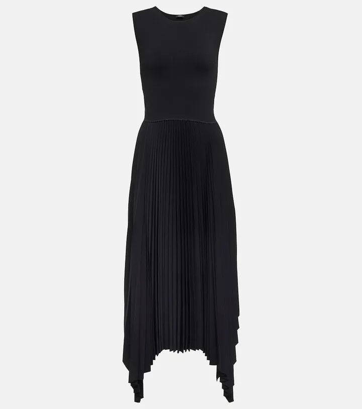 Dera pleated crepe midi dress