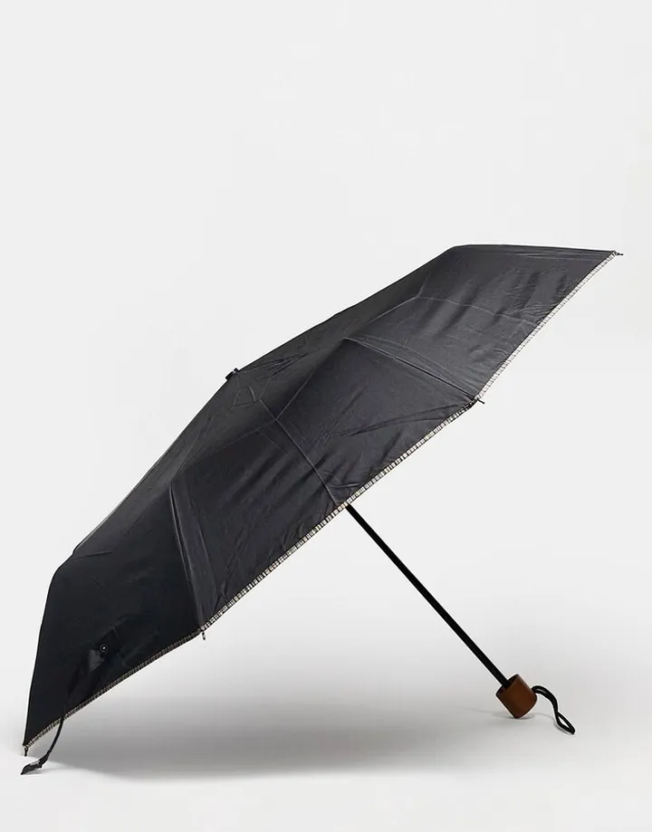 Paul Smith umbrella in black with multistripe trim