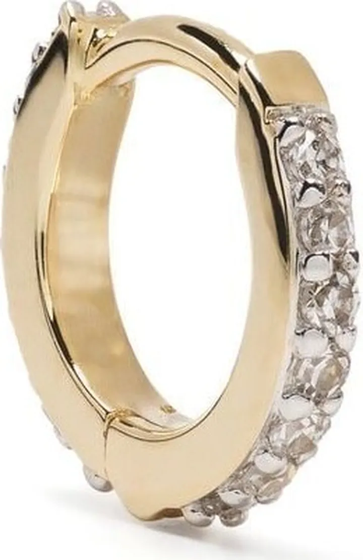 14kt yellow gold Rainbow 6mm huggie hoop earring