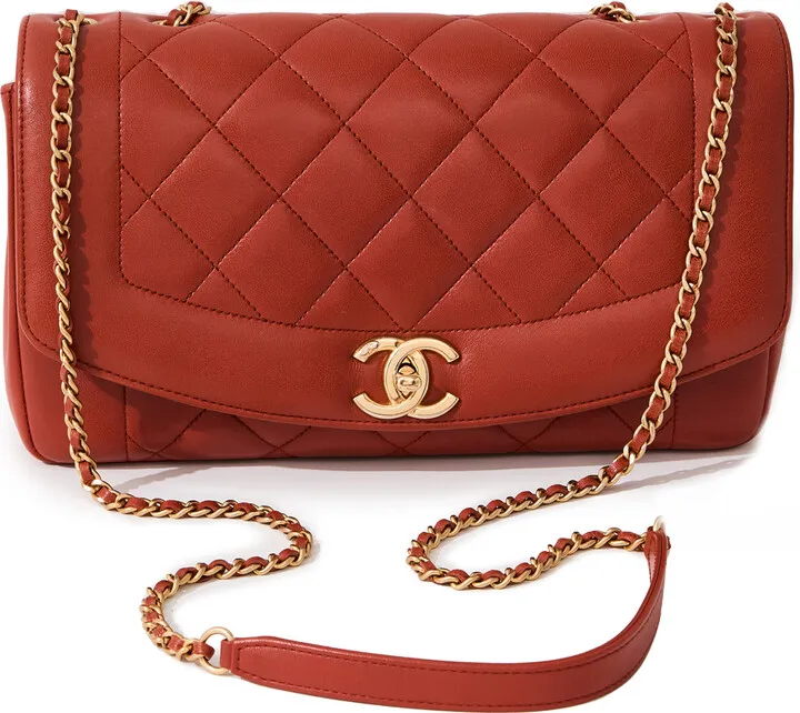 What Goes Around Comes Around Chanel Red Lamb Classic Flap 11 Bag"