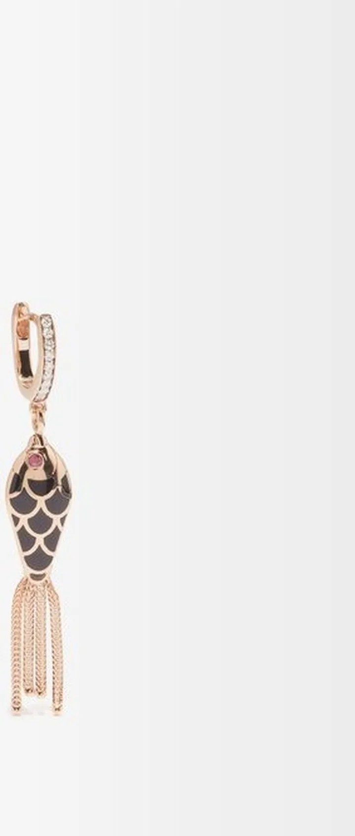 Fish For Love Diamond & 18kt Gold Single Earring