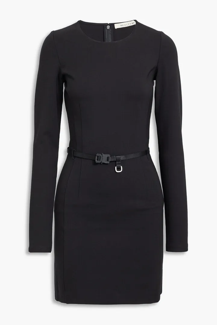 Belted ponte mini dress