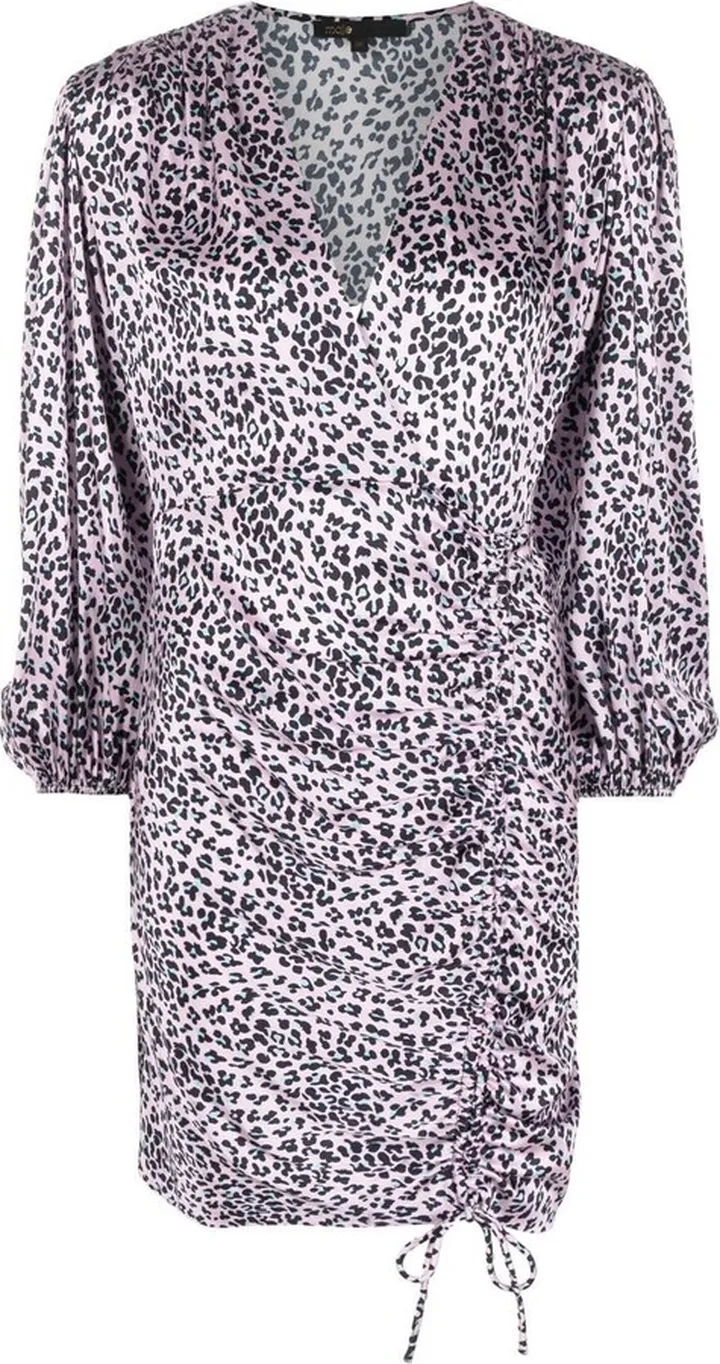 leopard-print V-neck dress