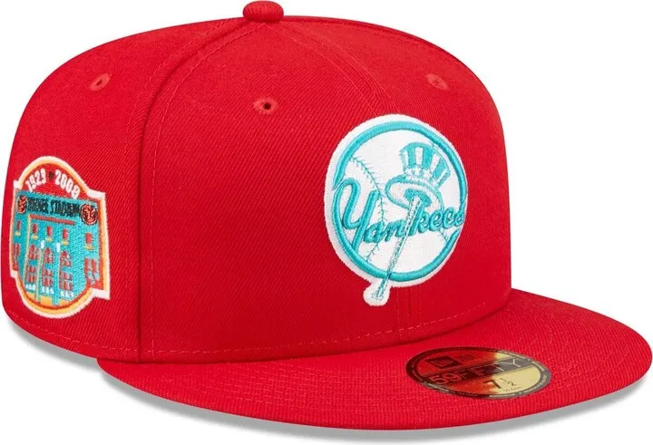 Men's New Era Scarlet New York Yankees Yankee Stadium Undervisor 59FIFTY Fitted Hat