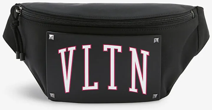 Mens Nero Multicolor Brand-appliqué Woven Belt bag