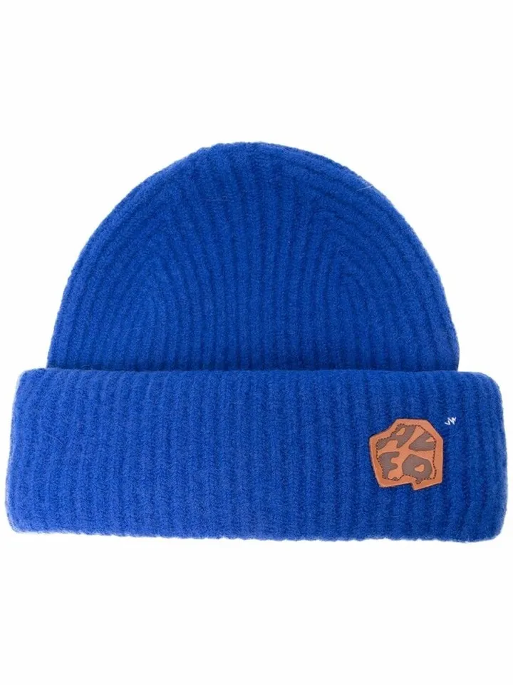 Logo-Patch Wool-Blend Beanie