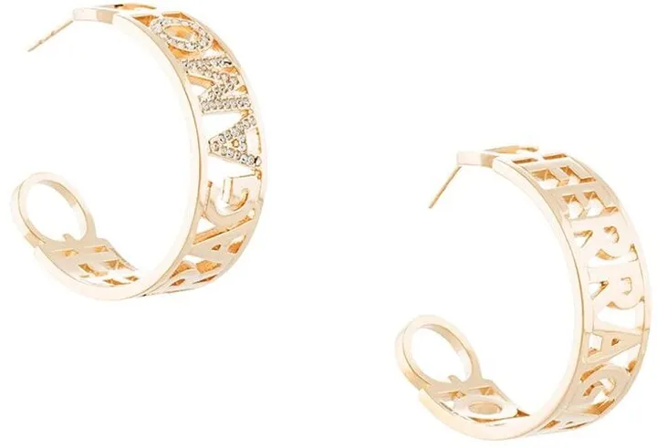 Logo-Plaque Hoop Earrings