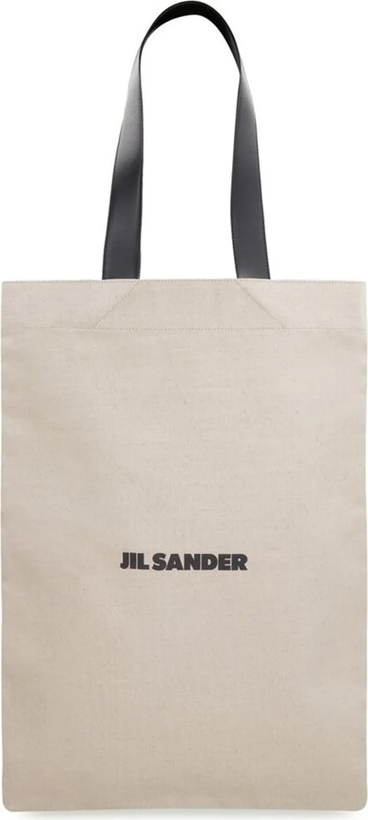 Jil Sander Logo Printed Large Tote Bag