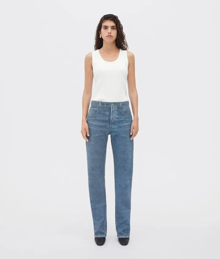 Printed Leather Boyfriend Denim