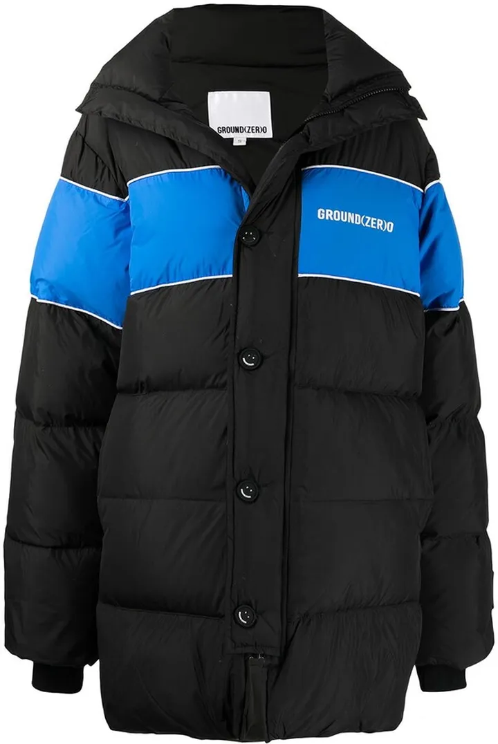 Chest Logo-Print Padded Coat