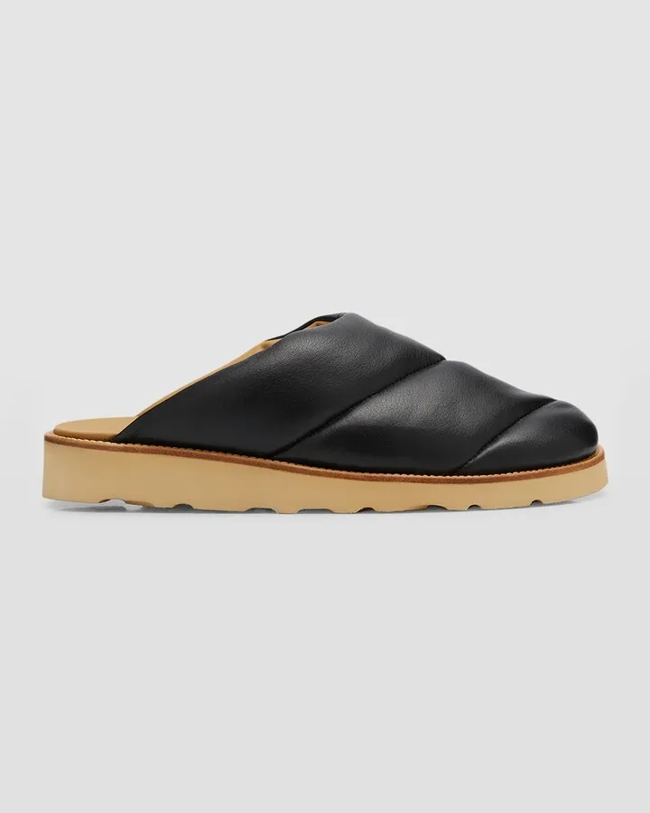 Men's Quilted Leather House Slippers