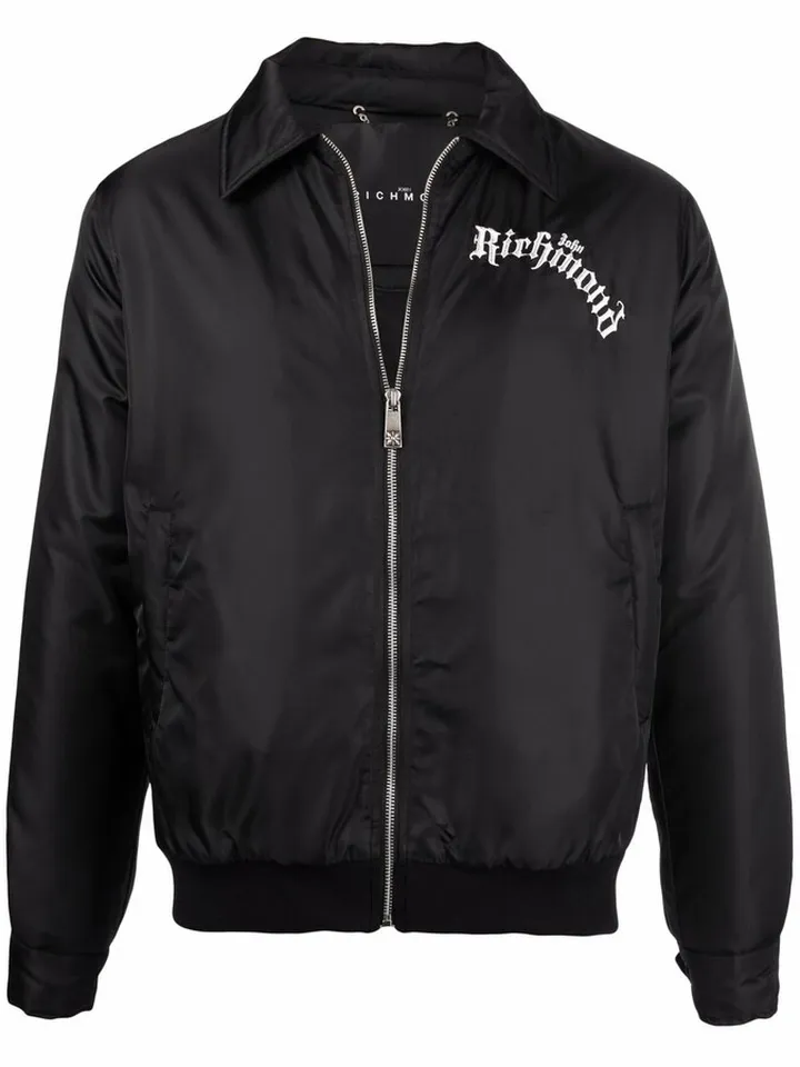Embroidered-Logo Bomber Jacket