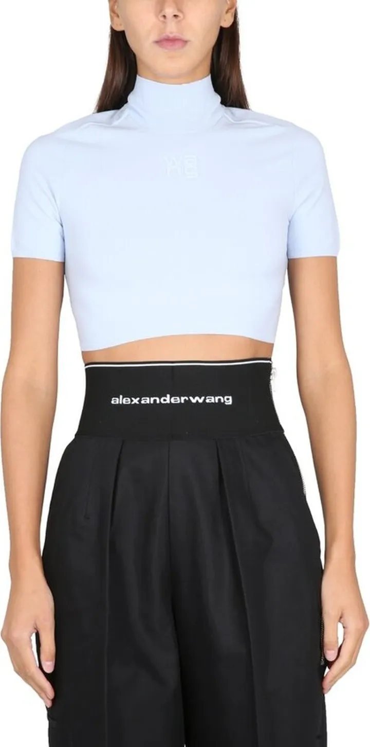 Alexander Wang Turtleneck Logo-Detailed Top