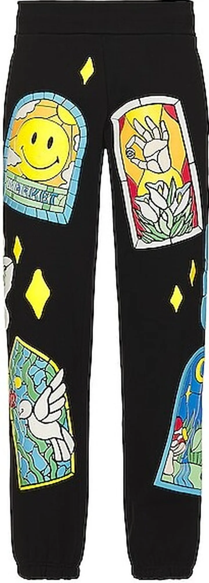 Market Smiley Cathedral Glass Sweatpants in Black